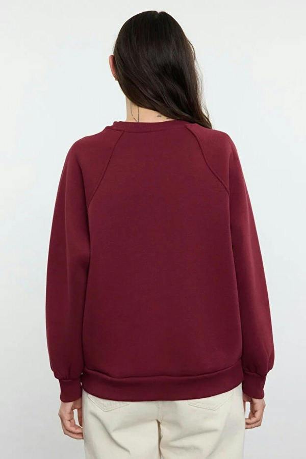 WOVCOR Basic Raglan Sleeve Crew Neck Knit Sweatshirt
