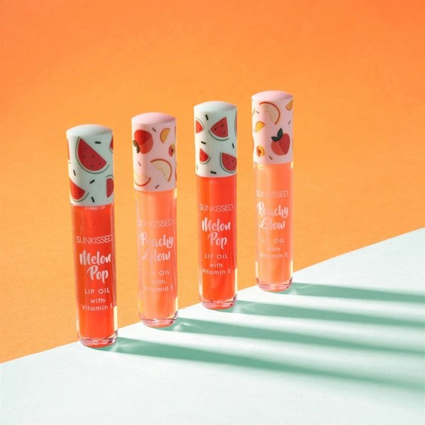 Sunkissed Peachy Glow Lip Oil 4.2ml Enriched with Vitamin E, Jojoba Oil