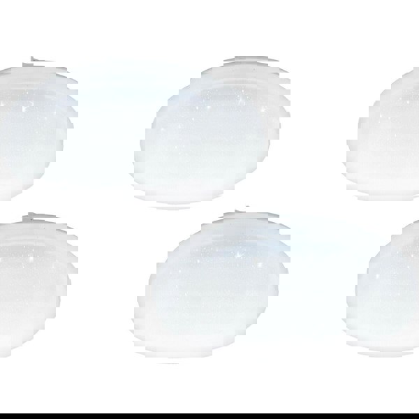 2 PACK Wall Flush Ceiling Light White Shade White Plastic & Crystal Effect LED Loops