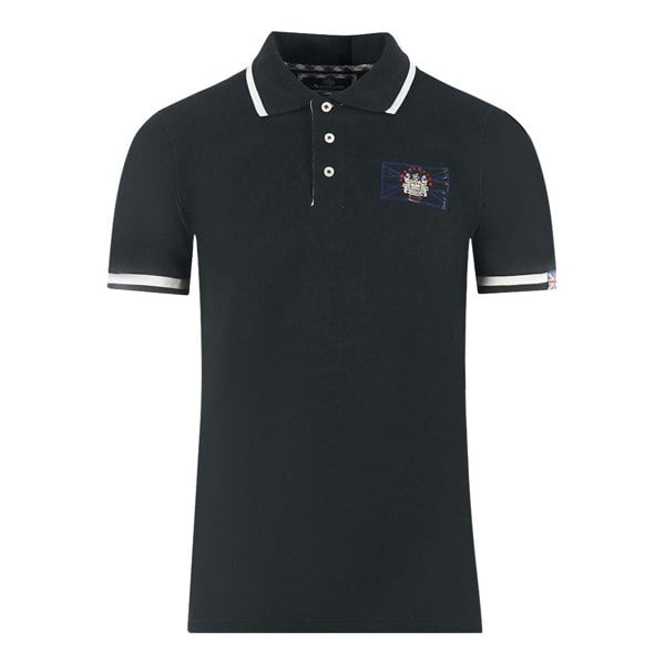 Aquascutum London Union Jack Polo Shirt - Black