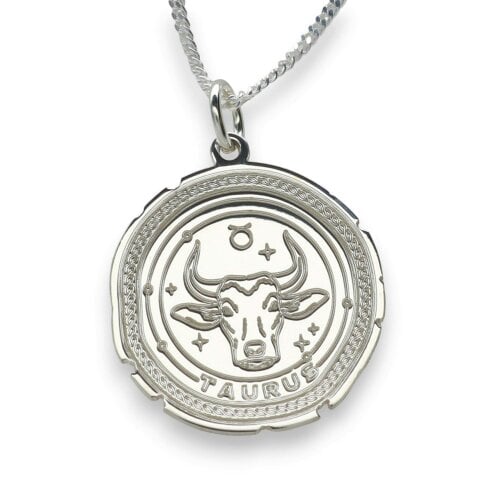 Christopher James of London Sterling Silver Zodiac Necklace Engraved Star Sign Pendant with Optional Engraving