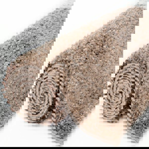 Shaggy Rug Geometric Design Brown