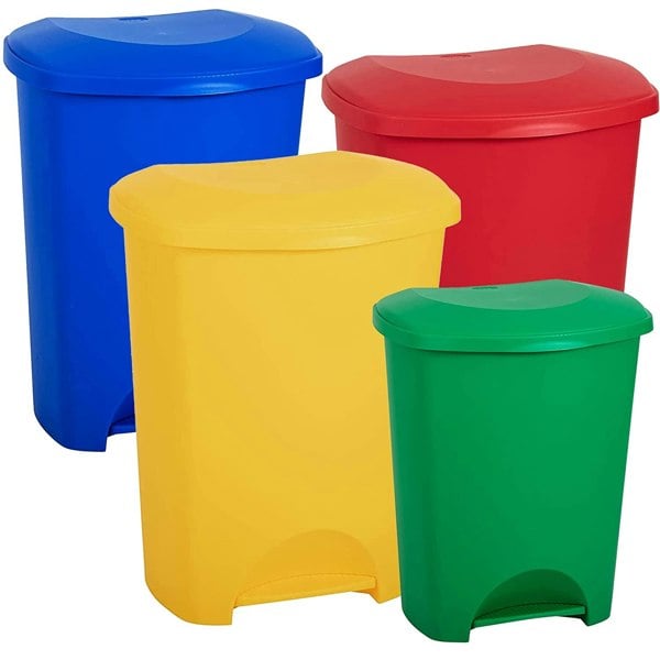 50L Recycling Commercial Medical Utility Waste Trash Pedal Bins With Hands Free Foot Pedal Operation