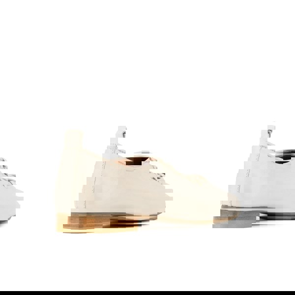 Embassy London Skyline - Cream Suede - Women's Leather Lace Up Ballet Pump