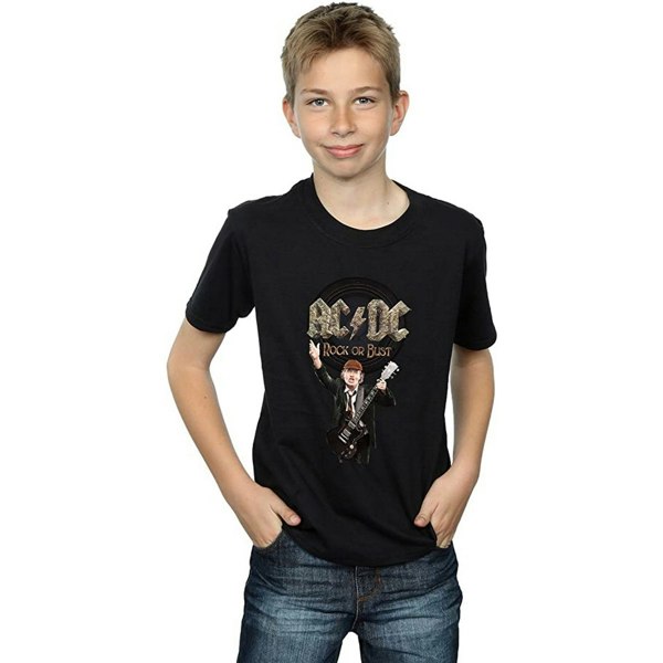 AC/DC Boys Rock Or Bust Angus Young Cotton T-Shirt - Black