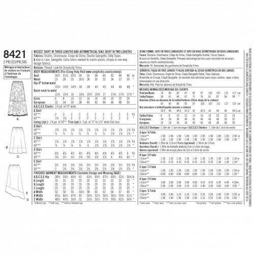Simplicity Sewing Pattern 8421, Skirts for Women, H5 (6-8-10-12-14) - Easy