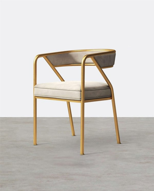 Dwight Dining Chair, Gold Frame-Weilai Concept
