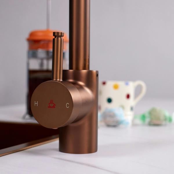 Flode Solo | Single Lever 3 in 1 Instant Boiling Tap | Brushed Copper Finish