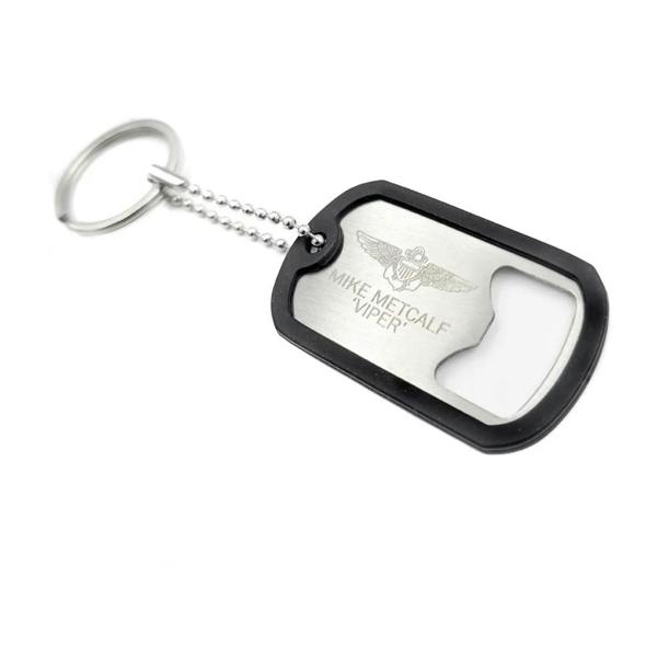 Widdop & Co Top Gun Dog Tag Bottle Opener 1 of 5 Designs Selected at Random Silver