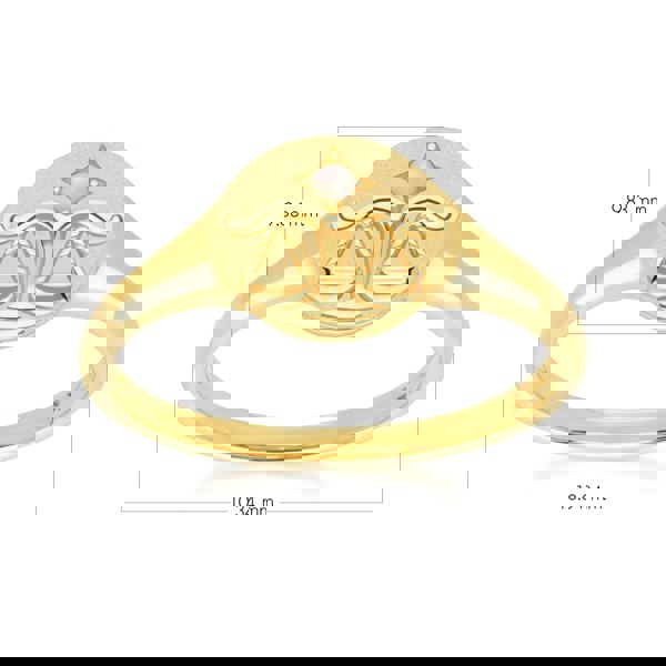 "Zodiac Opal Libra Signet Ring In 9ct Yellow GoldDimensions  135R2087019"