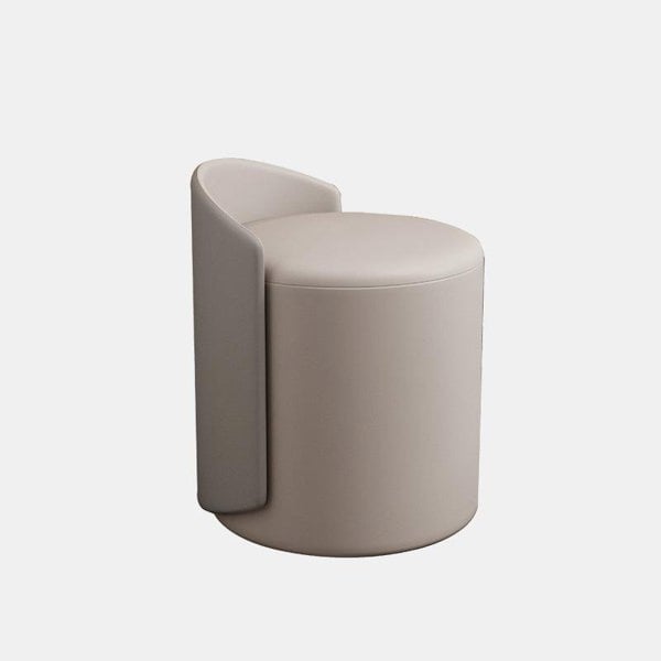 Morgan Ottoman Footstool, Dressing Table Stool, White-Rit Concept-Grey / PU Leather-Rit Concept