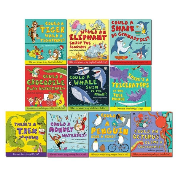 What If Series Hilarious Scenes Animal facts brought to life! 10 Books Set