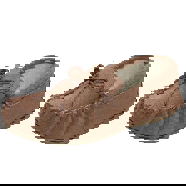 Eastern Counties Leather Unisex Wool-blend Hard Sole Moccasins - Camel - 