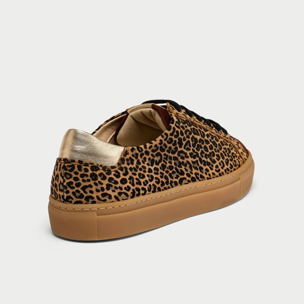 Star leopard suede trainer back view