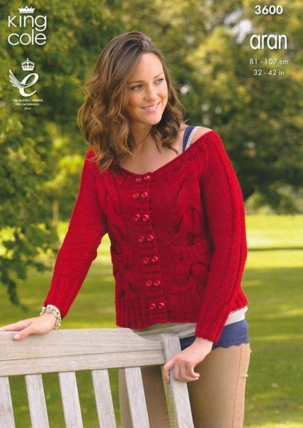 King Cole Big Value Knitting Pattern 3600, Cardigans, Sweaters for Women, 32 - 42 Inches - Advanced