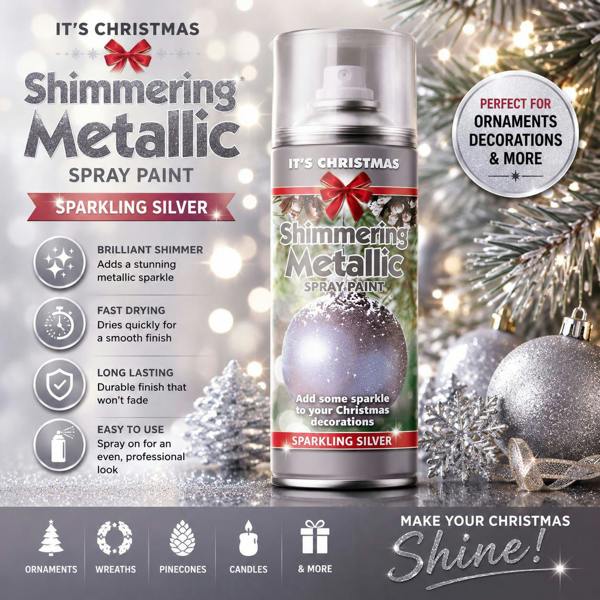 Rapide 3X - Rapide Christmas Metallic Silver 200ml Spray Paint