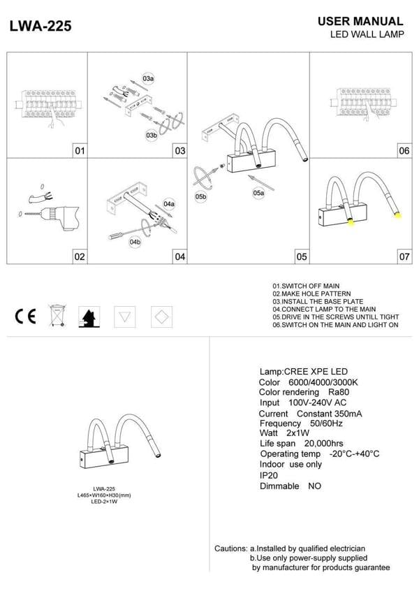 chrome over bed reading light installation guide