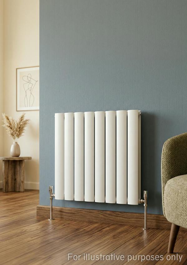 MYHOMEWARE 1022mm x 600mm Double Aluminium Panel Radiator in White - Model Diva - Wall-mounted