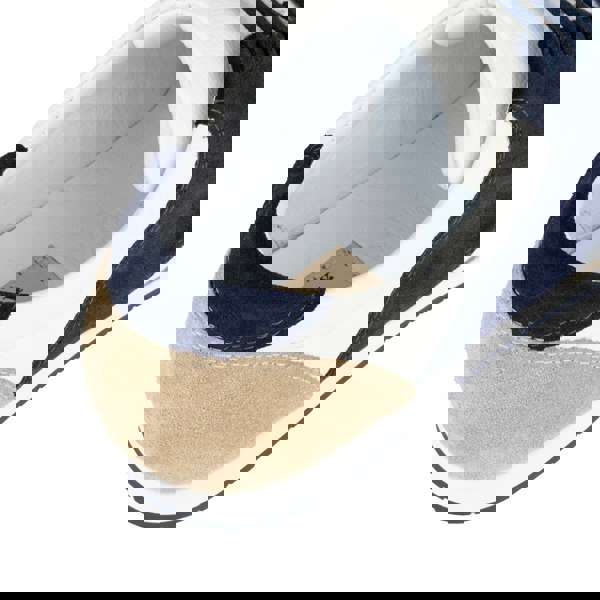 Embassy London San Francisco - Navy & White & Cream - Men's lace-up leather & suede trainer