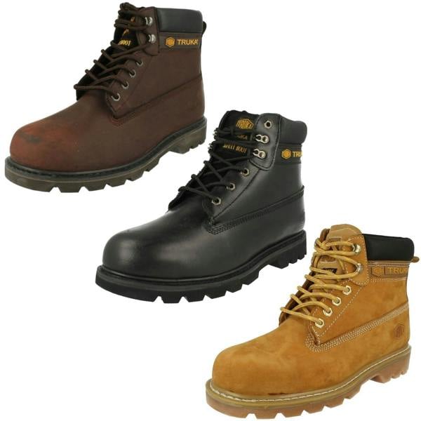 Truka Unisex Truka Lace Up Steel Toe Cap Boots WL02
