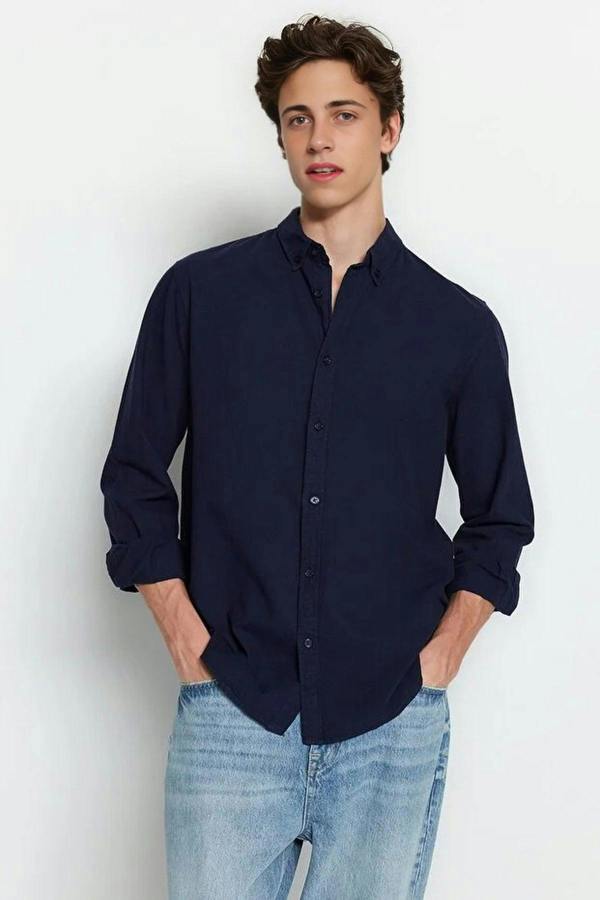 WOVCOR 100% Cotton Linen Look Men’s Shirt