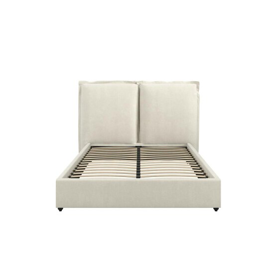 Wyld Haus Wexford Ivory Linen Upholstered 4ft6 Double Bed Pillow Headboard