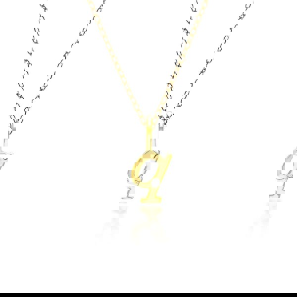 191P0788019 Alphabet Letter Q Diamond pendant in 9ct Yellow Gold Front