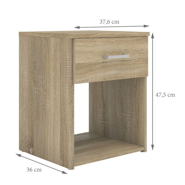 Furniture To Go Space Bedside 1 Drawer in Oak