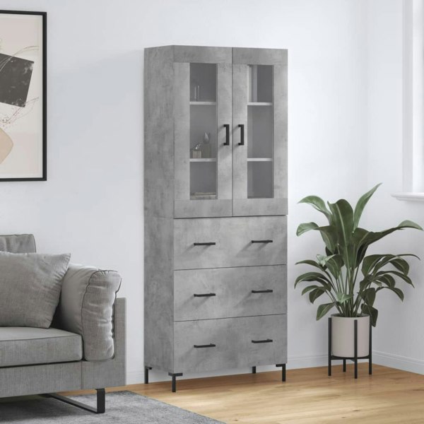 Berkfield Highboard Concrete Grey 69.5x34x180 cm Engineered Wood