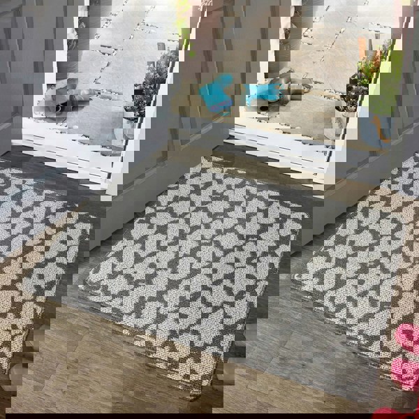 My Mat Stain Resistant Moroccan Tile Silver