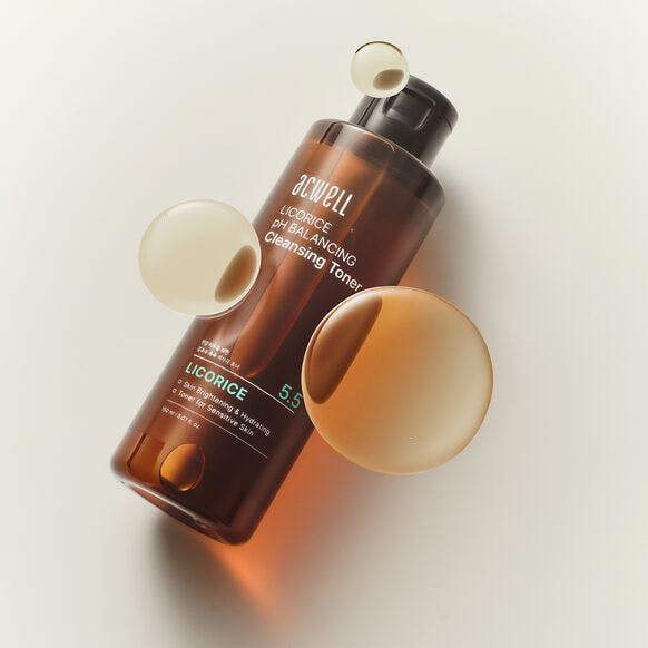Water-like, refreshing texture of ACWELL Licorice Toner – Deep-cleansing Korean toner for removing residual makeup and debris at Atelier De Glow UK.
