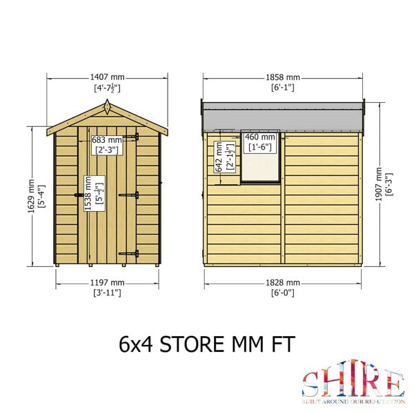 Shire Shetland Shiplap Apex 6x4 12mm interlock Clad wooden Shed
