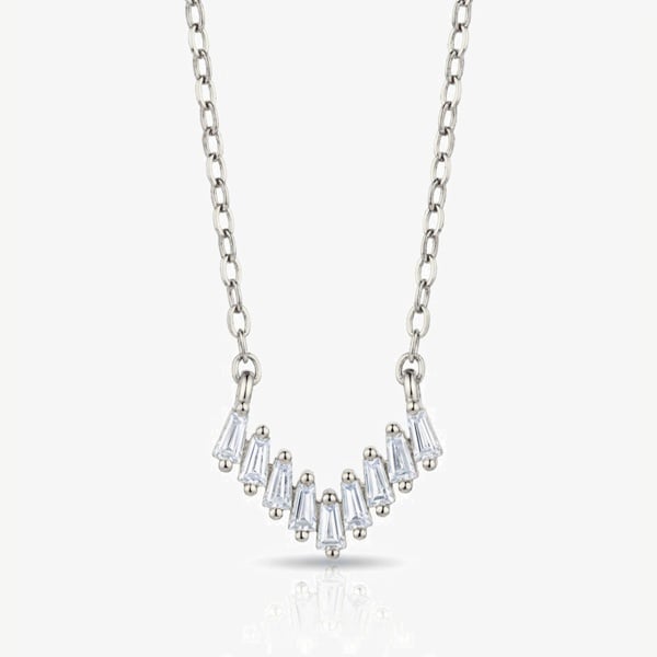MUCHV Dainty Baguette Bar Necklace