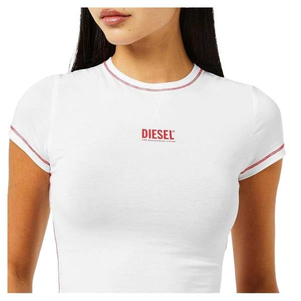 Diesel Womens/Ladies Maddie Slim Crop T-Shirt - White - 