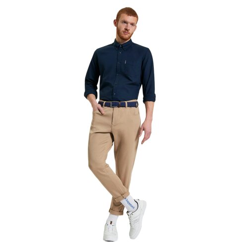 Ben Sherman Mens Signature Oxford Long-Sleeved Shirt - Dark Navy