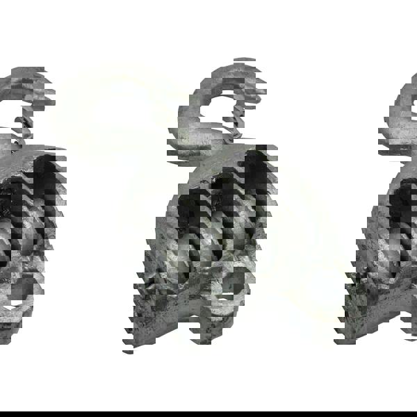 5.4 Ton 10" GMI Treble Block With Swivel Hook Galvanised - 32MM Fibre Rope Safety Lifting