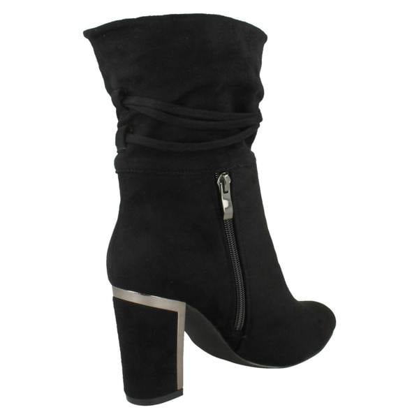 Spot On Ladies Spot On Tassel Trim Calf Boots