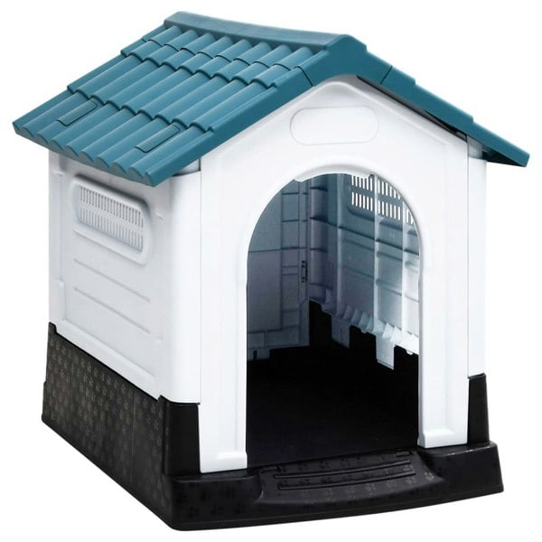 Berkfield Dog House Blue 57x68x66 cm Polypropylene
