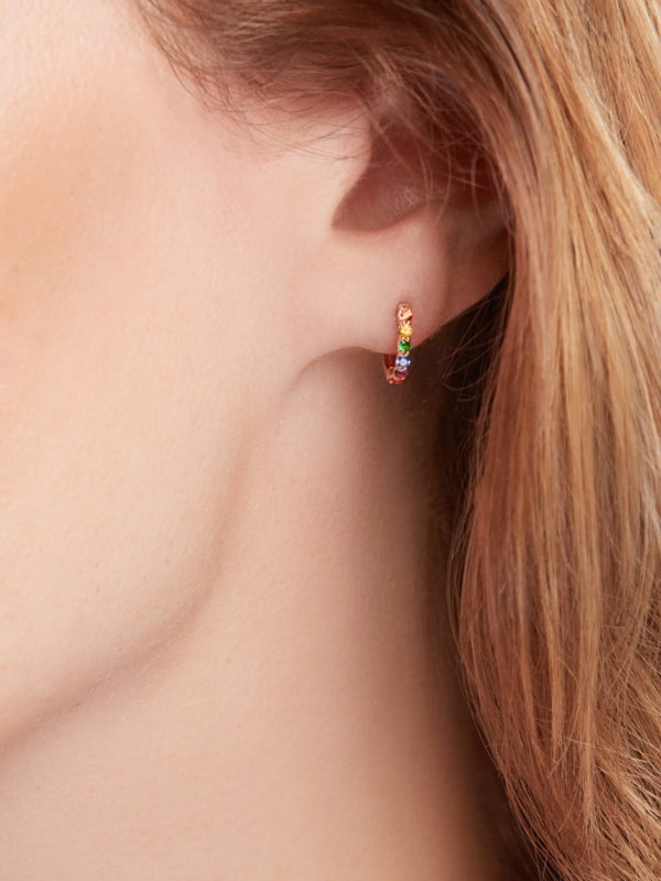 Gemdaia Skinny Rainbow Sapphire Earrings