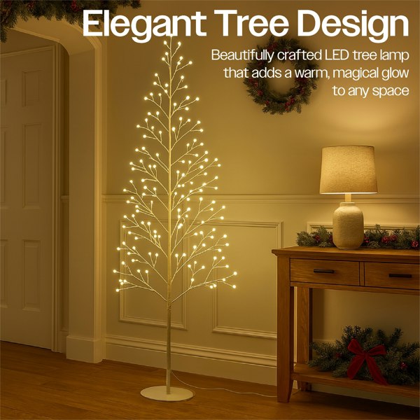 Xmas Haus 180cm 200 Warm White/w Micro Led Tree White 5M Lead