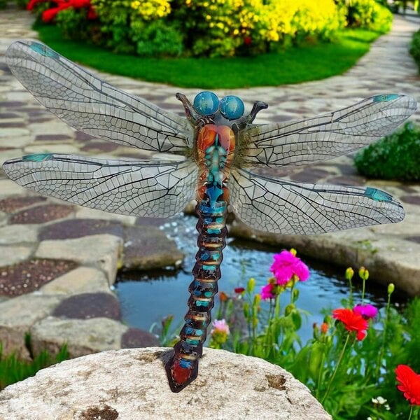EDH Door Hardware Large Metal Dragonfly - Blue