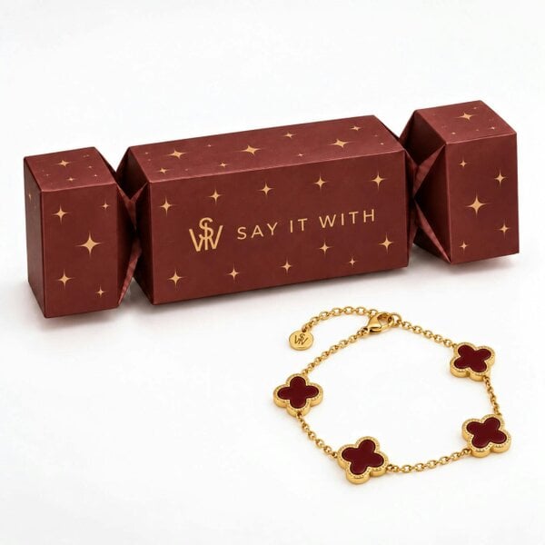 Say It With *LIMITED EDITION* Burgundy Clover Christmas Cracker
