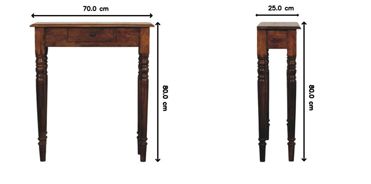 Artisan Furniture Solid Wood Turned Legs 1 Drawer Chestnut Console