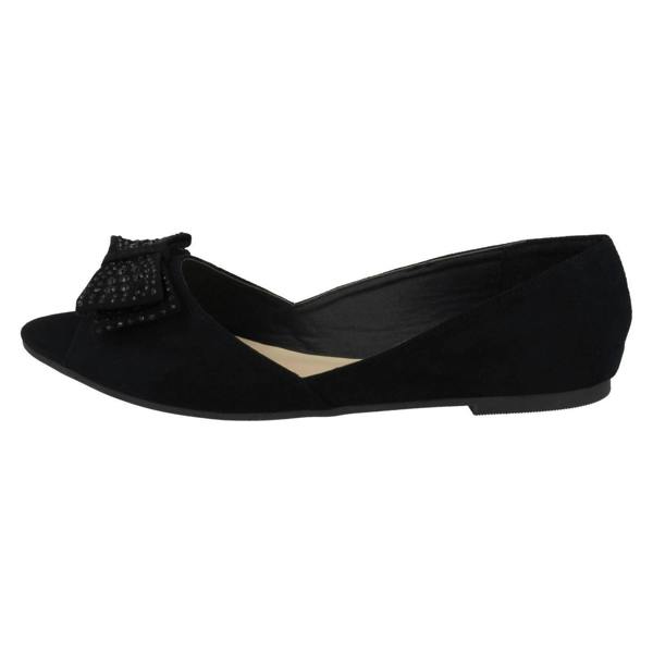 Spot On Ladies Spot On Peep Toe Ballerinas