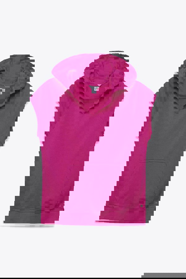 ENORSIA Sleeveless Raw Edge Hoodie