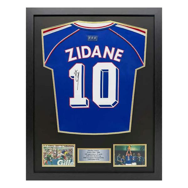 Unbranded Framed Zinedine Zidane signed France 1998 shirt