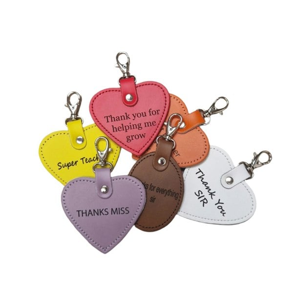 Zatchels Leather Charm for Teacher - Free Engraving - Assorted Colours