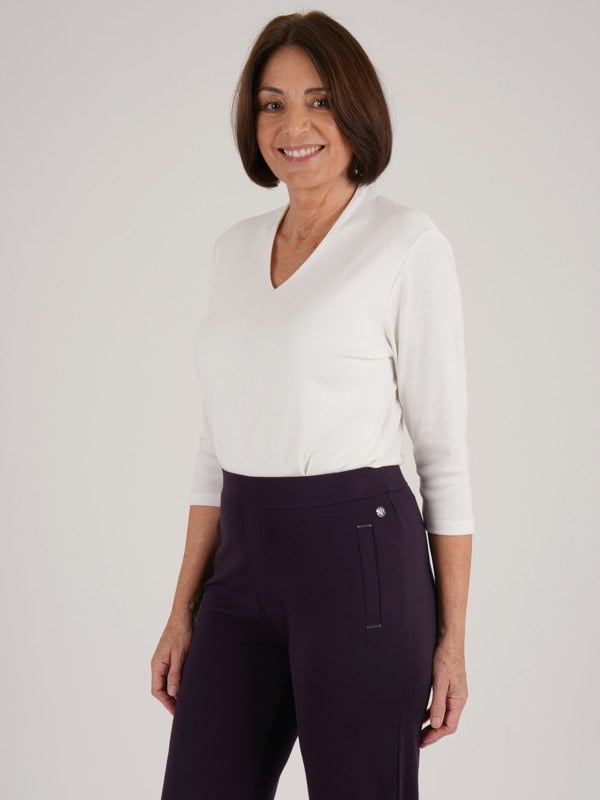 PennyPlain Wide Leg Tregging - Blackcurrant Short