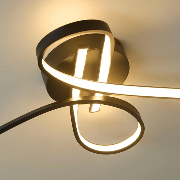 Lighting Collection LED Flush Ceiling Light Black