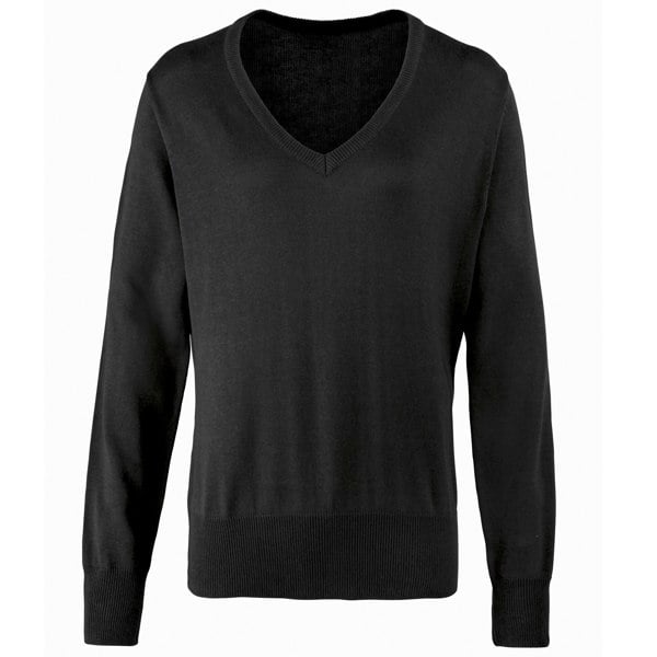 Premier Women's V-Neck Knitted Sweater / Top - Black